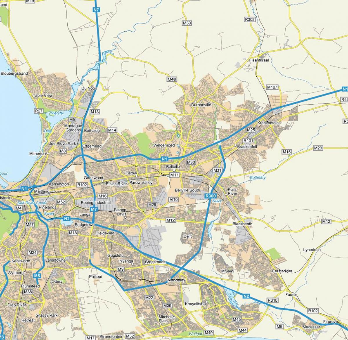 bellville, کیپ تاون, نقشه