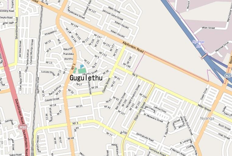 نقشه gugulethu کیپ تاون