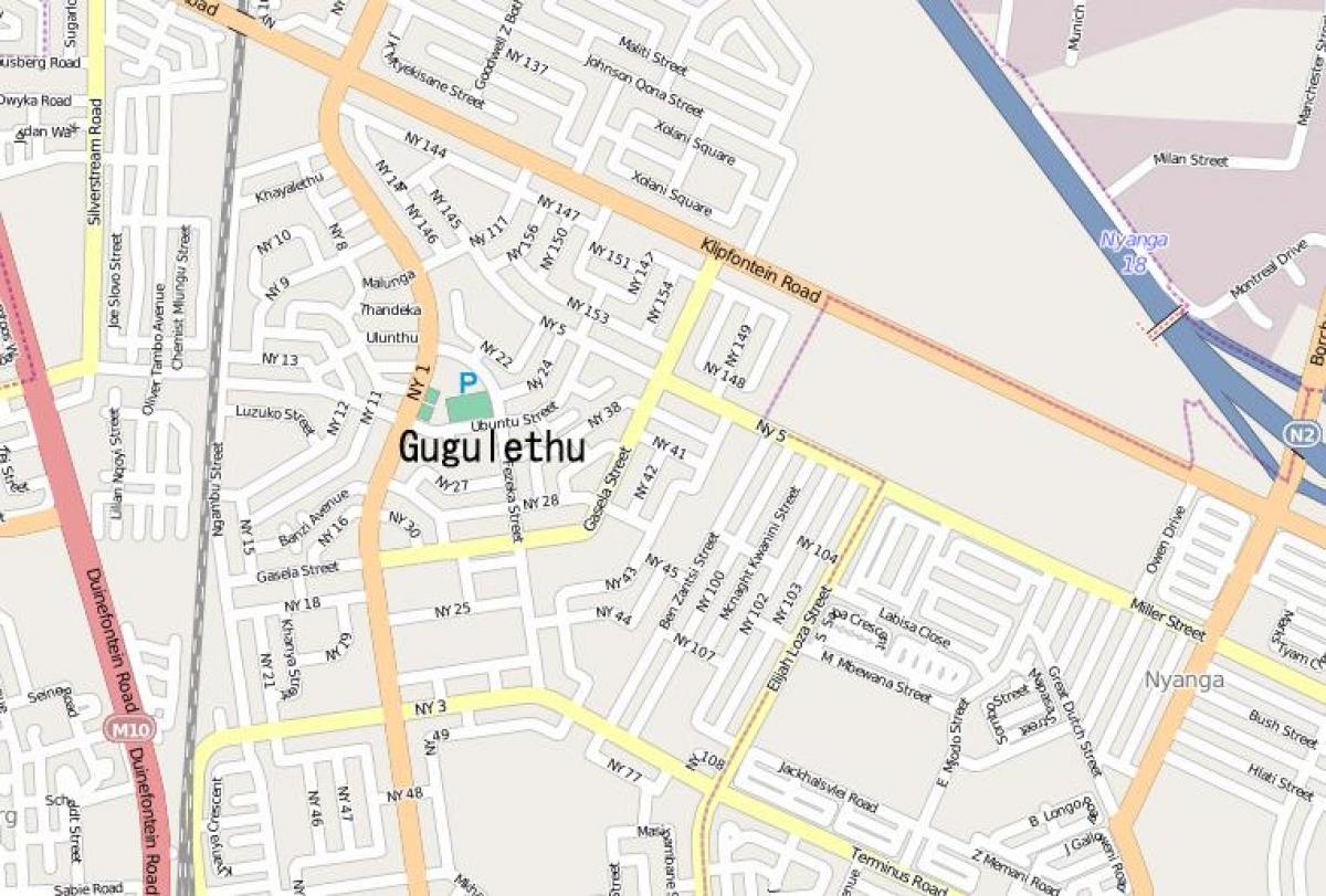 نقشه gugulethu کیپ تاون
