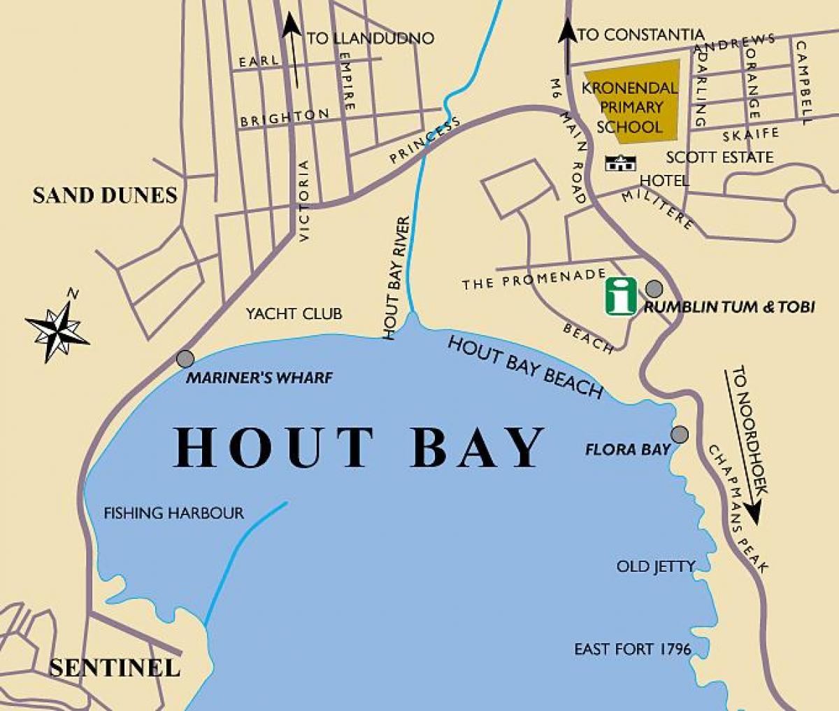 نقشه hout bay نقشه کیپ تاون