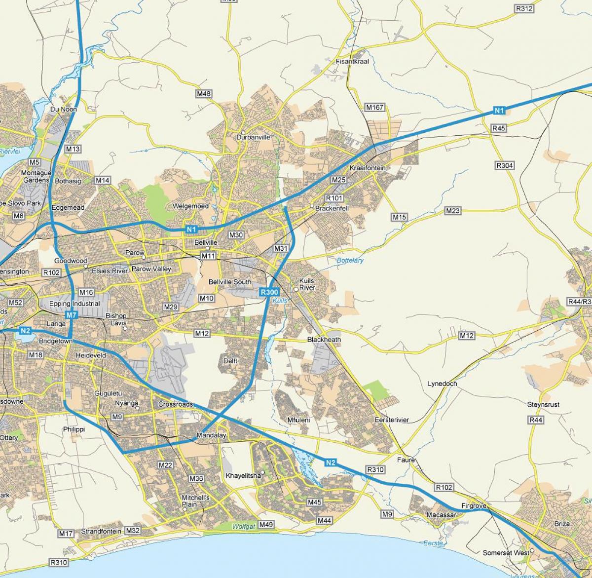 نقشه kuilsriver کیپ تاون