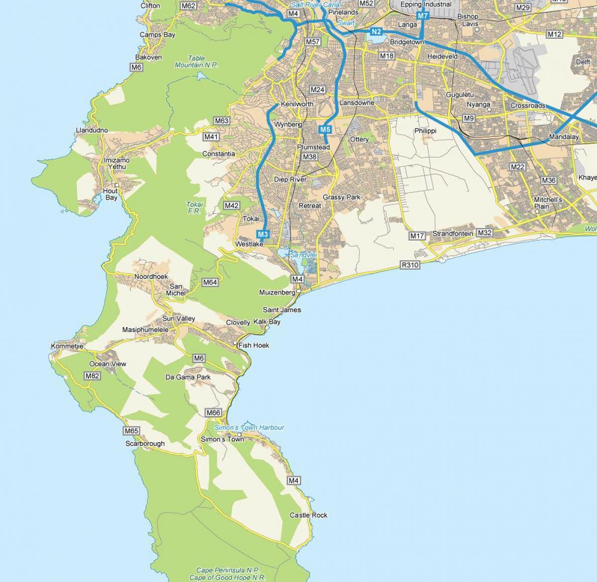 نقشه muizenberg کیپ تاون