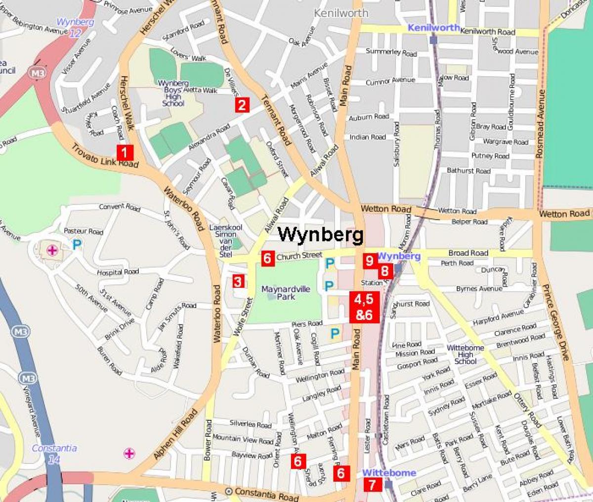  نقشه wynberg کیپ تاون