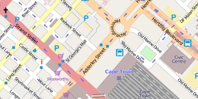 نقشه heerengracht خیابان کیپ تاون