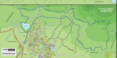 Kirstenbosch باغ گیاه شناسی نقشه