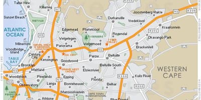 نقشه plattekloof کیپ تاون